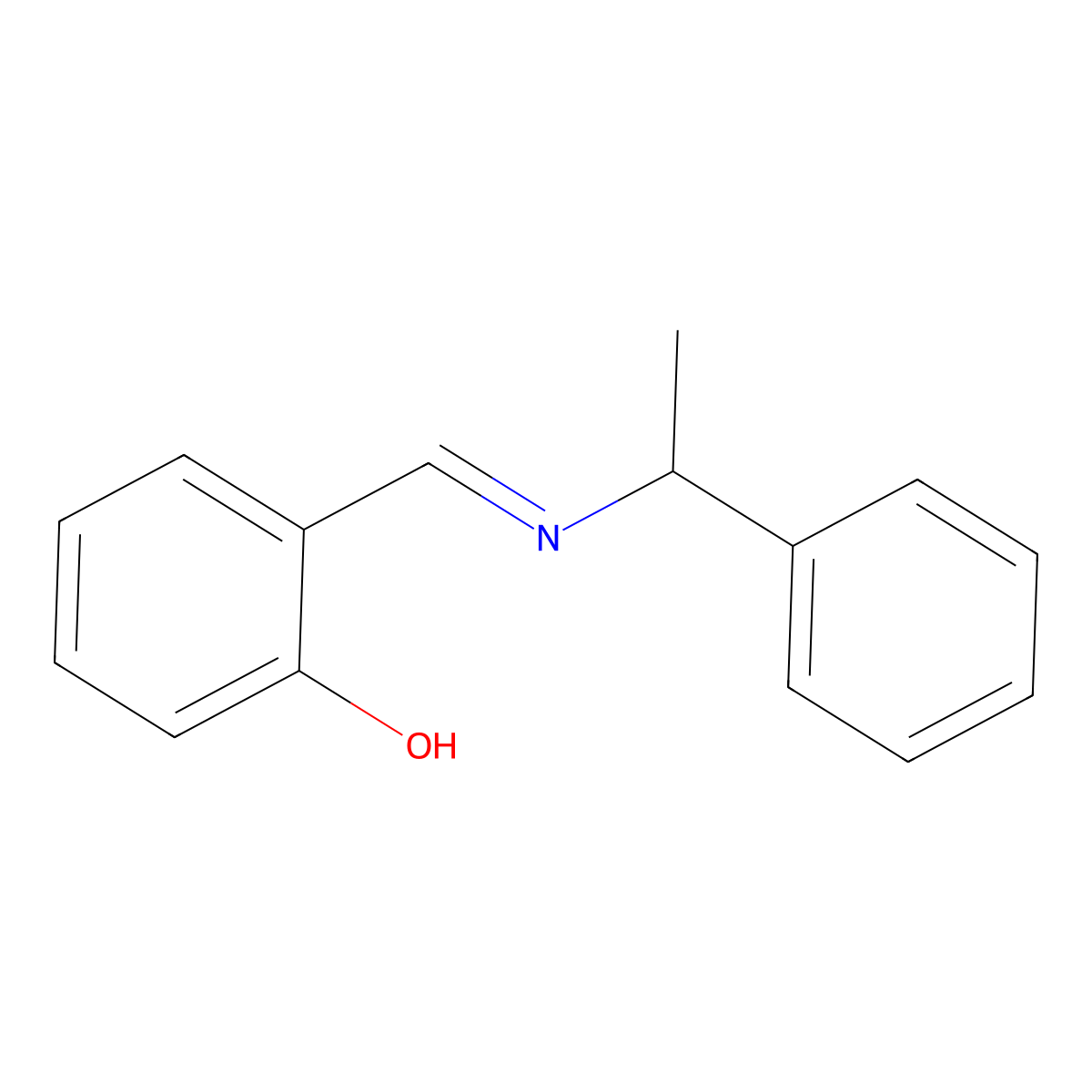 2-{(E)-[(1-phenylethyl)imino]methyl}phenol molecular structure, CAS 19403-80-6