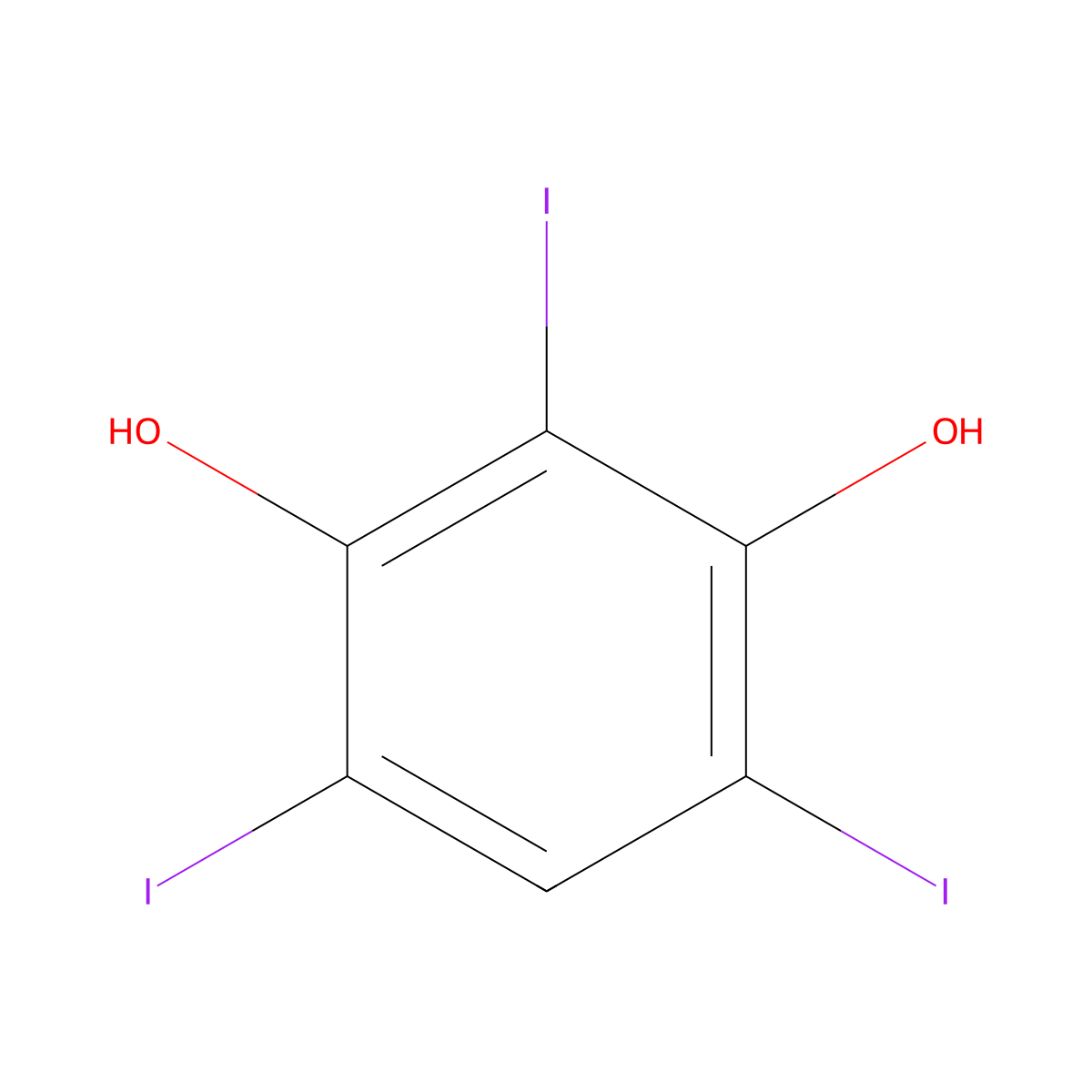 2,4,6-Triiodoresorcinol molecular structure, CAS 19403-92-0