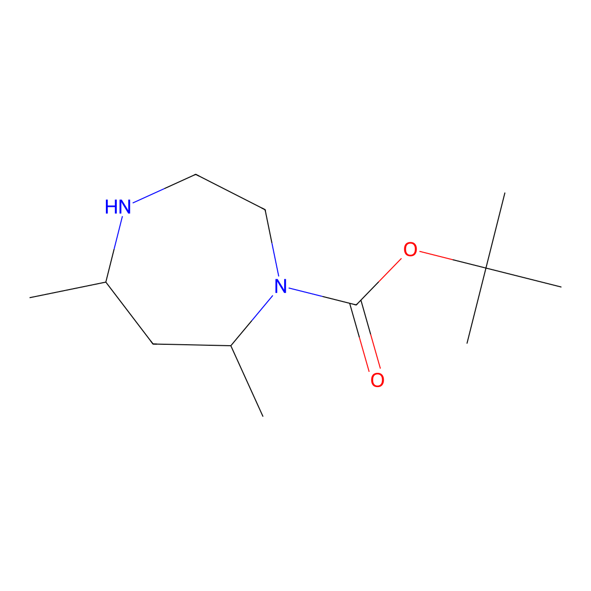 Tert-butyl 5,7-dimethyl-1,4-diazepane-1-carboxylate molecular structure, CAS 194032-45-6