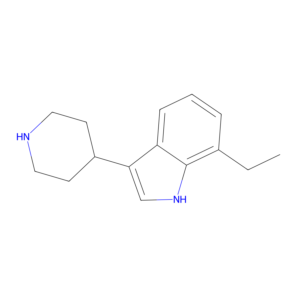 7-ethyl-3-(piperidin-4-yl)-1H-indole molecular structure, CAS 194036-40-3