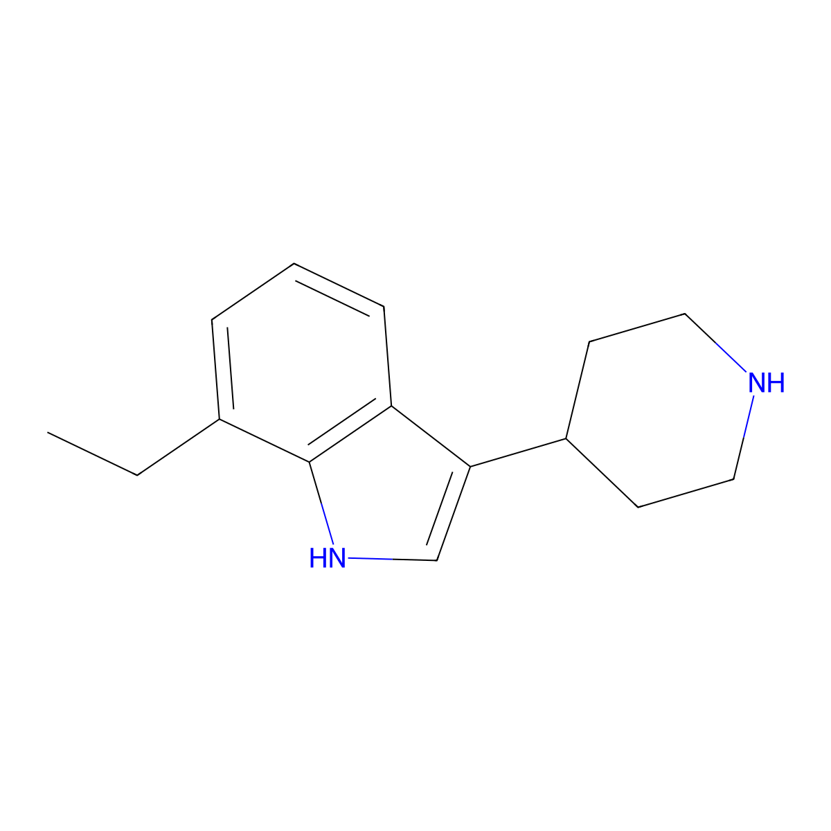7-ethyl-3-(piperidin-4-yl)-1H-indole molecular structure, CAS 194036-40-3