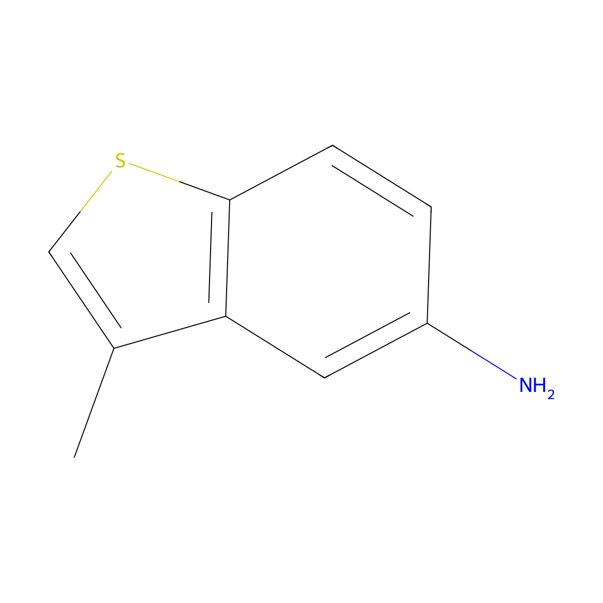 3-Methyl-1-benzothiophen-5-amine molecular structure, CAS 19404-20-7