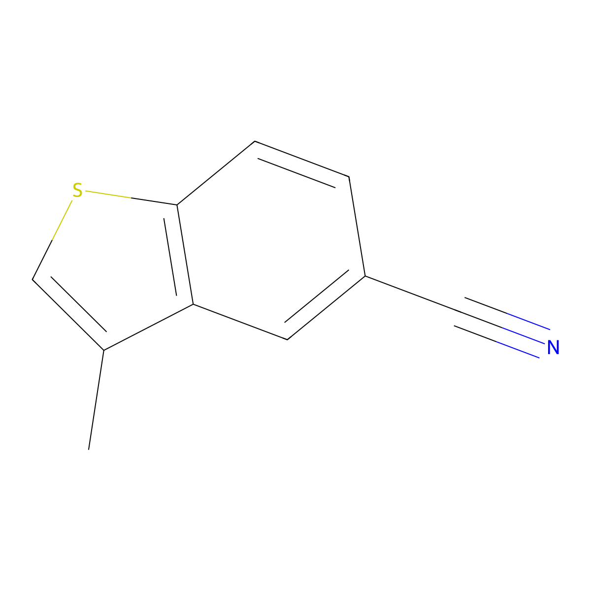 3-Methyl-1-benzothiophene-5-carbonitrile molecular structure, CAS 19404-23-0