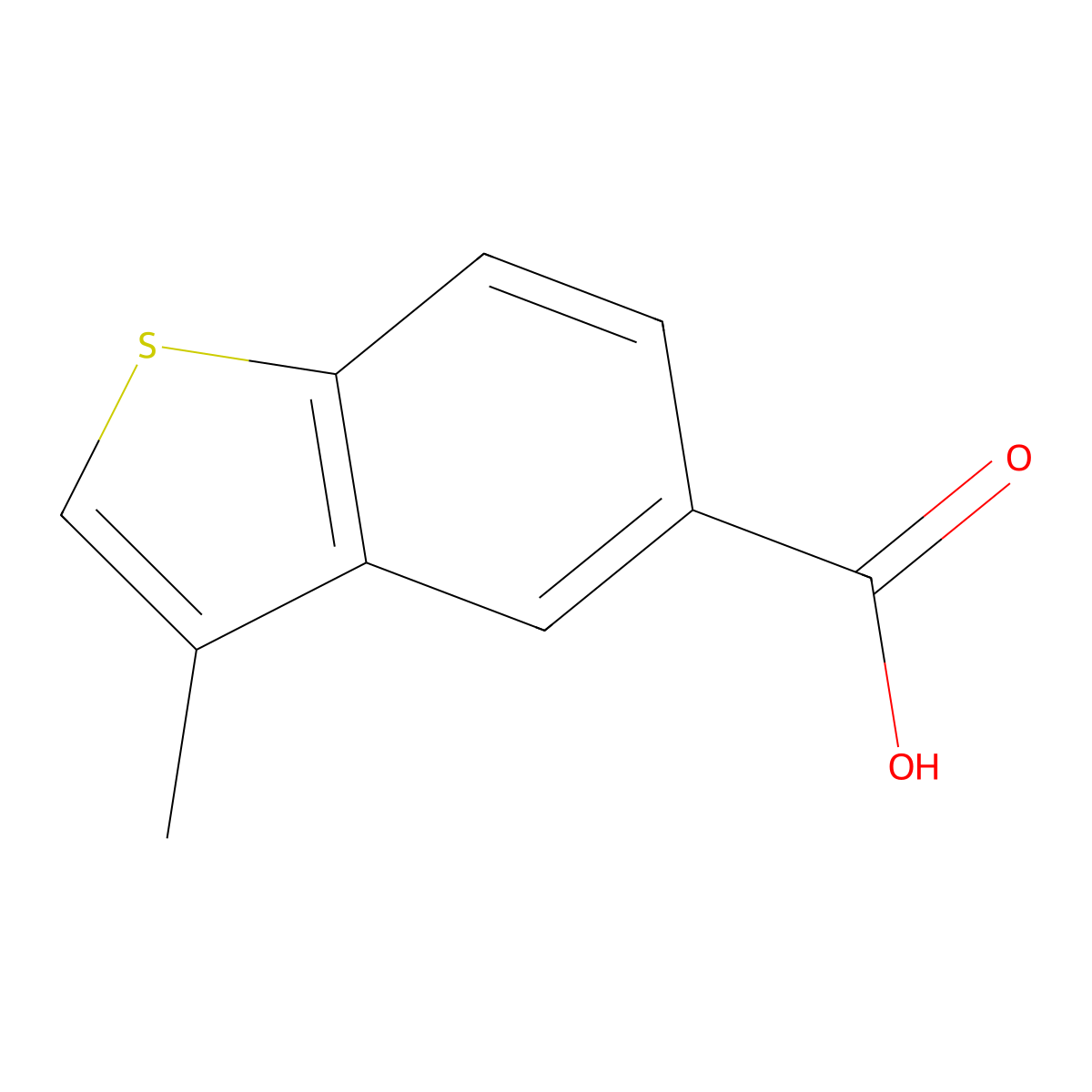 3-Methyl-1-benzothiophene-5-carboxylic acid molecular structure, CAS 19404-24-1