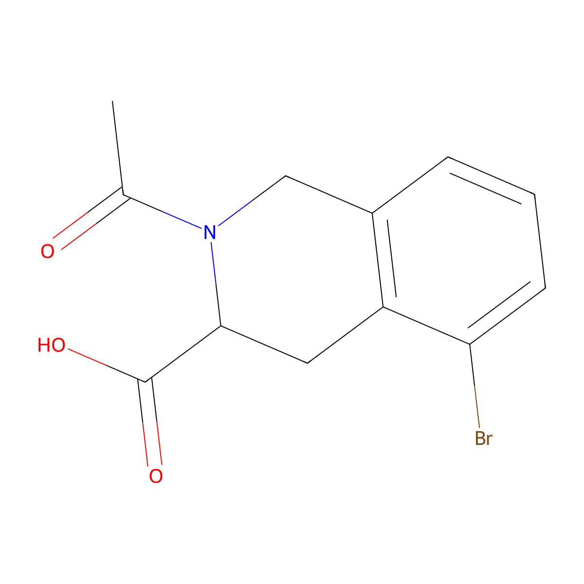 2-Acetyl-5-bromo-1,2,3,4-tetrahydroisoquinoline-3-carboxylic acid molecular structure, CAS 1940485-56-2