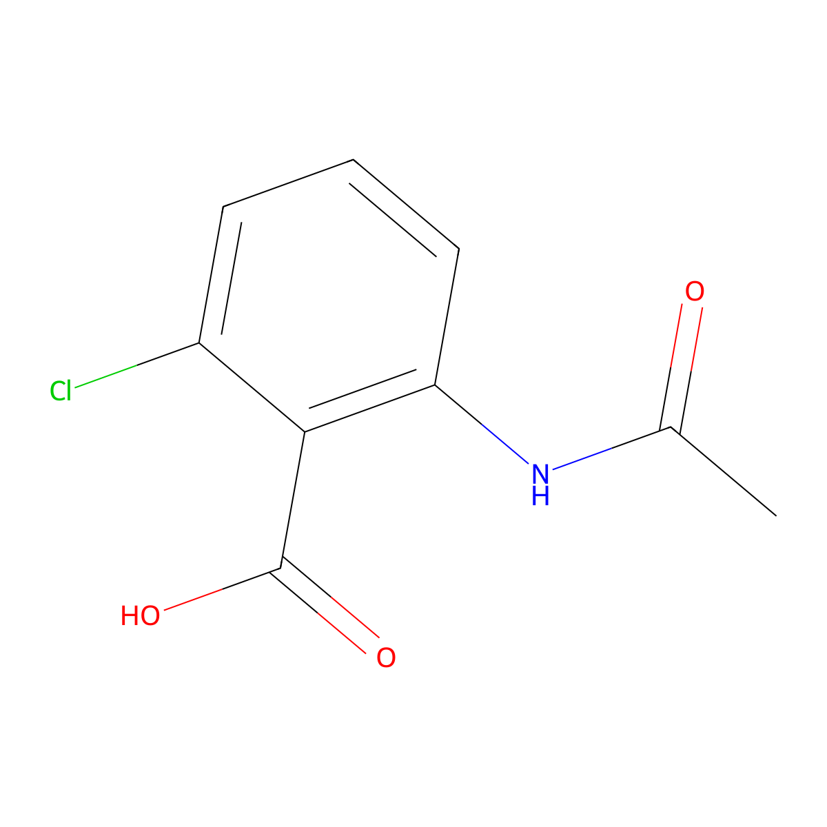 2-Acetamido-6-chlorobenzoic acid molecular structure, CAS 19407-42-2