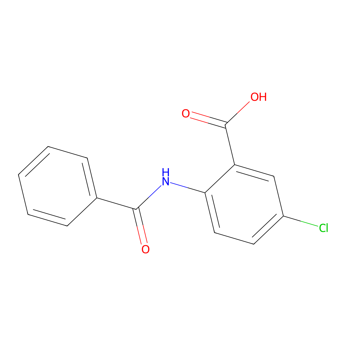 2-Benzamido-5-chlorobenzoic acid molecular structure, CAS 19407-45-5