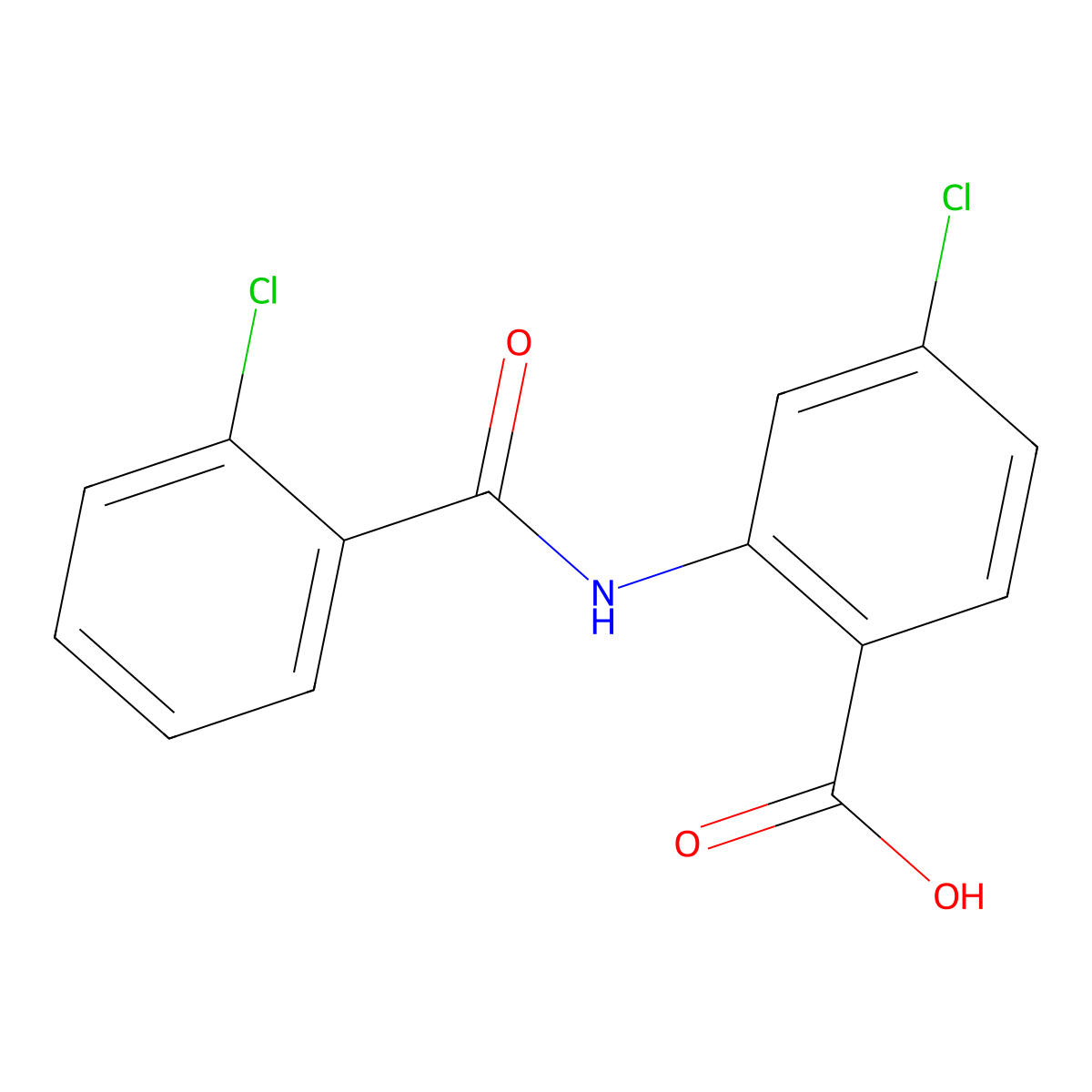 4-Chloro-2-(2-chloro-benzoylamino)-benzoic acid molecular structure, CAS 19407-53-5