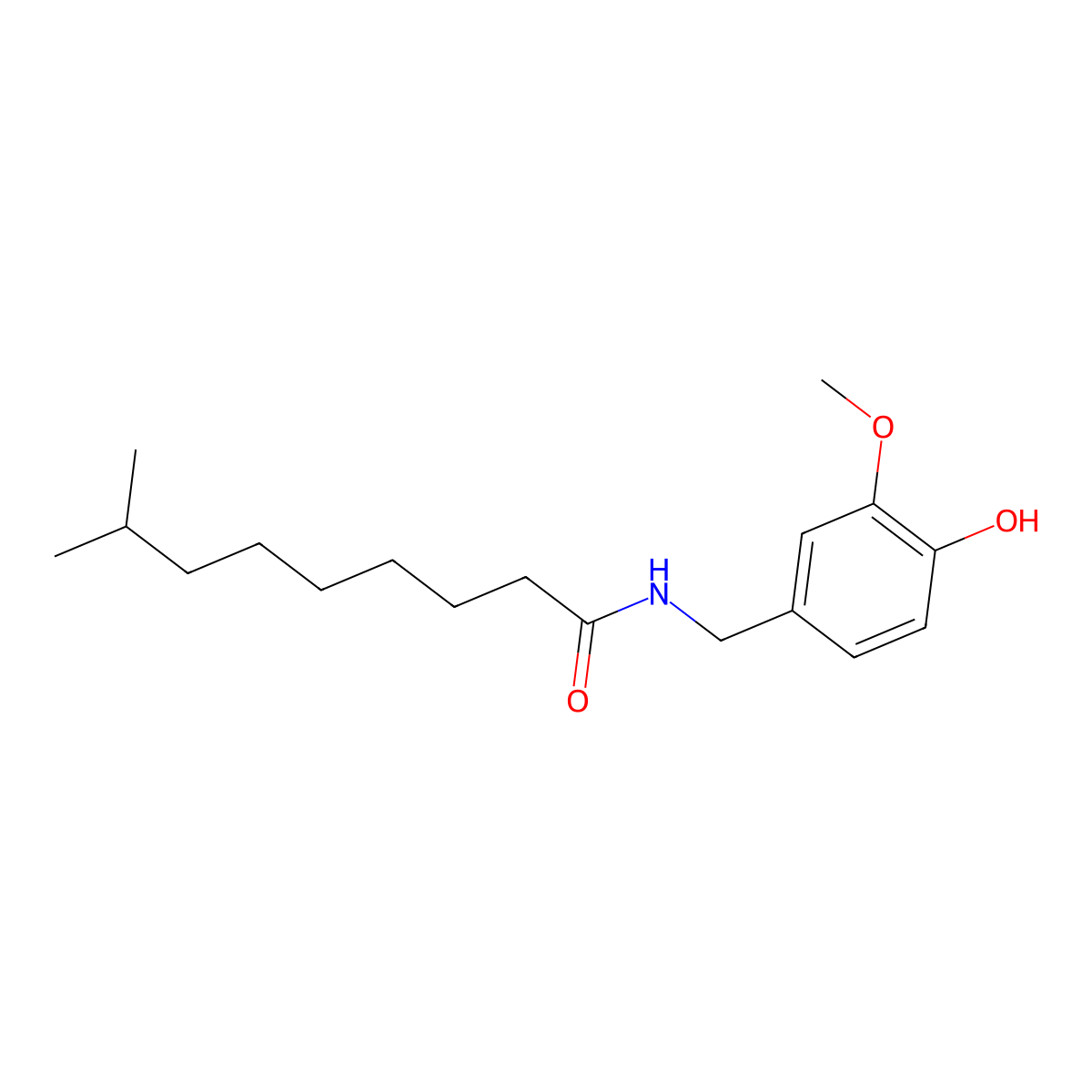 Dihydrocapsaicin molecular structure, CAS 19408-84-5