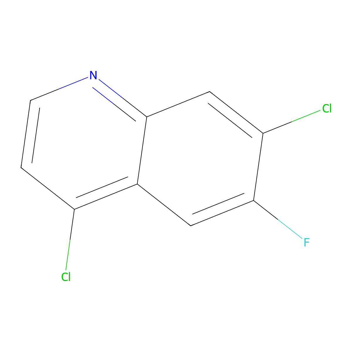 4,7-Dichloro-6-fluoroquinoline molecular structure, CAS 194093-18-0