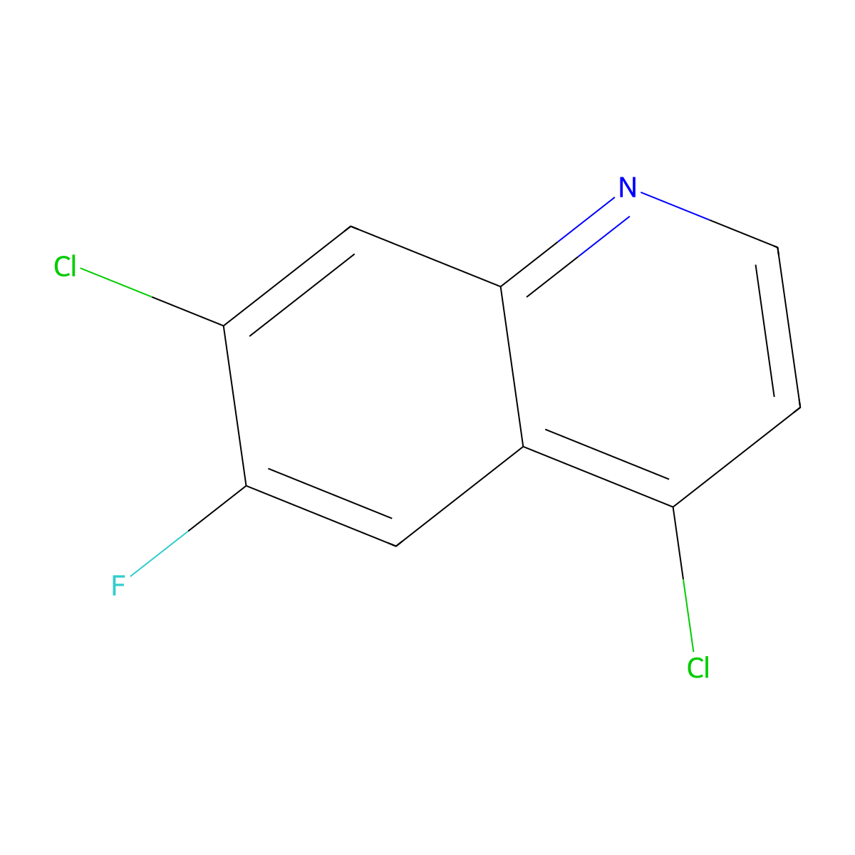 4,7-Dichloro-6-fluoroquinoline molecular structure, CAS 194093-18-0