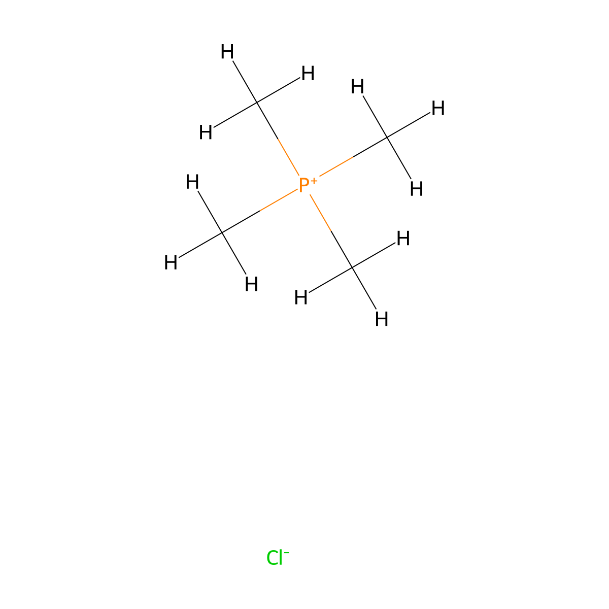 Tetramethylphosphonium chloride molecular structure, CAS 1941-19-1