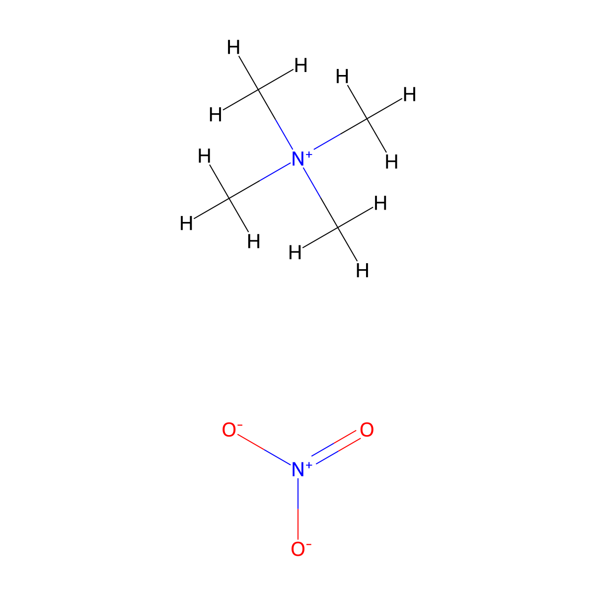 Tetramethylammonium nitrate molecular structure, CAS 1941-24-8