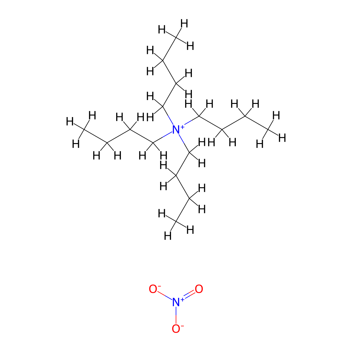 Tetrabutylammonium nitrate molecular structure, CAS 1941-27-1