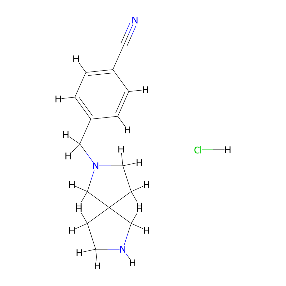 4-(2,7-Diazaspiro[4.4]nonan-2-ylmethyl)benzonitrile hydrochloride molecular structure, CAS 1941076-26-1
