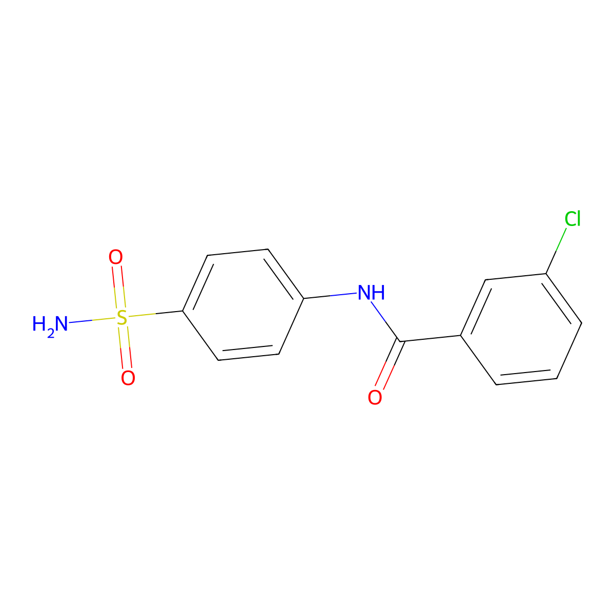 3-chloro-N-(4-sulfamoylphenyl)benzamide molecular structure, CAS 19411-45-1