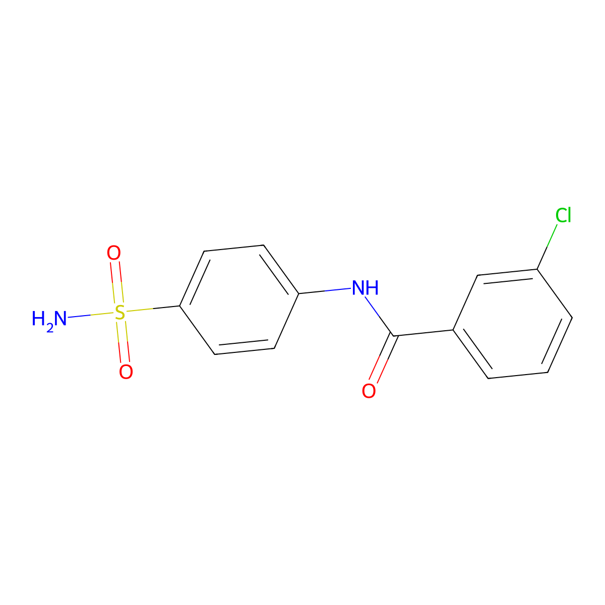 3-chloro-N-(4-sulfamoylphenyl)benzamide molecular structure, CAS 19411-45-1