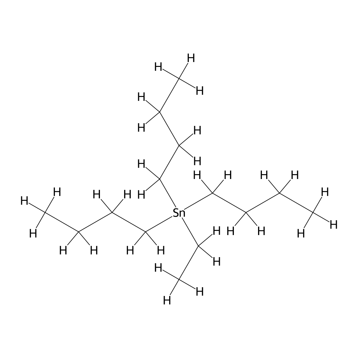 Stannane, tributylethyl- molecular structure, CAS 19411-60-0