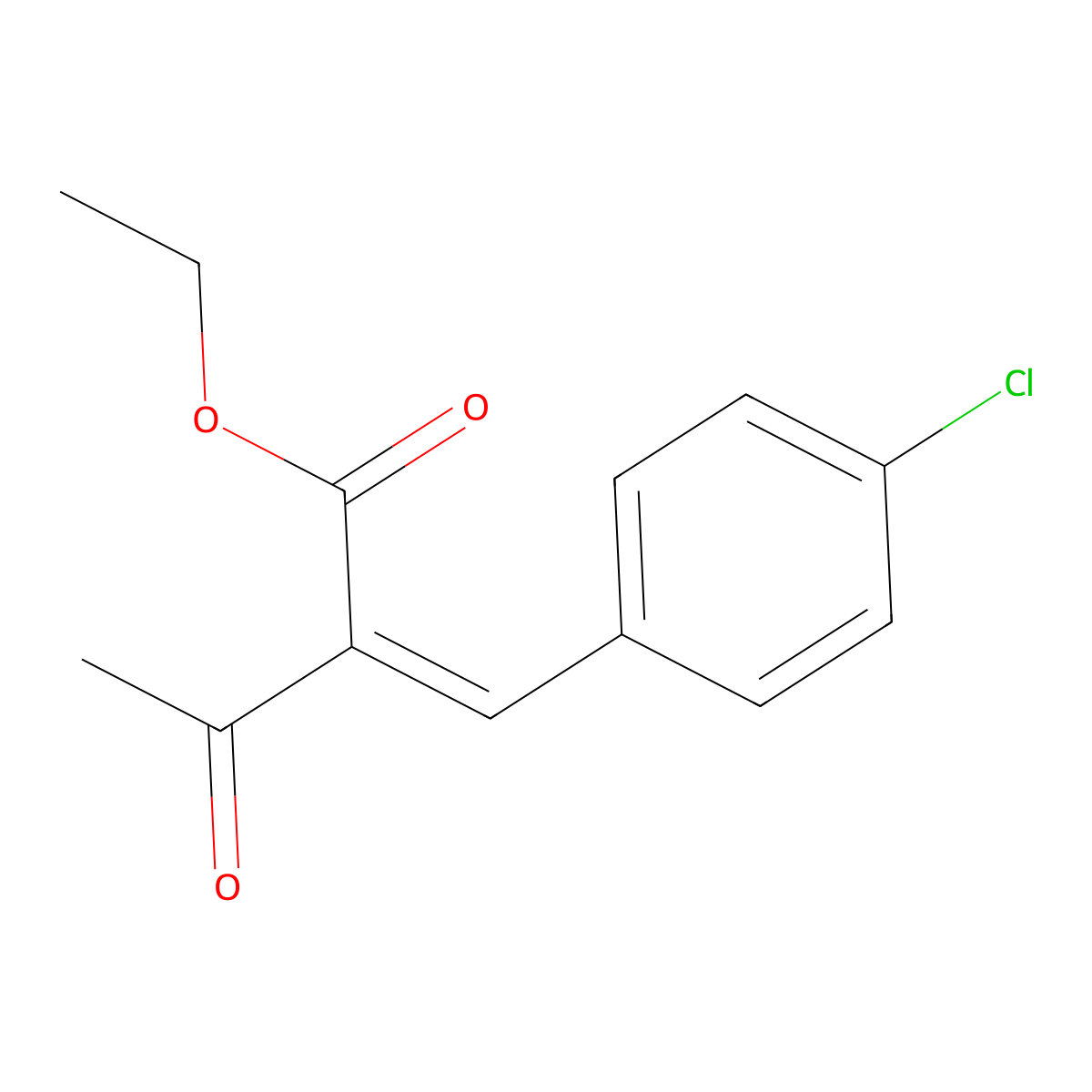 Ethyl 2-[(4-chlorophenyl)methylene]-3-oxobutanoate molecular structure, CAS 19411-80-4