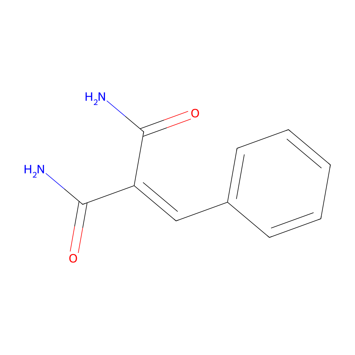 Propanediamide, 2-(phenylmethylene)- molecular structure, CAS 19411-83-7