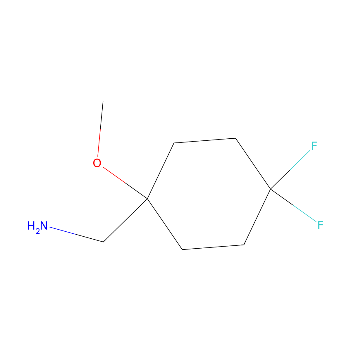 (4,4-Difluoro-1-methoxycyclohexyl)methanamine molecular structure, CAS 1941174-37-3