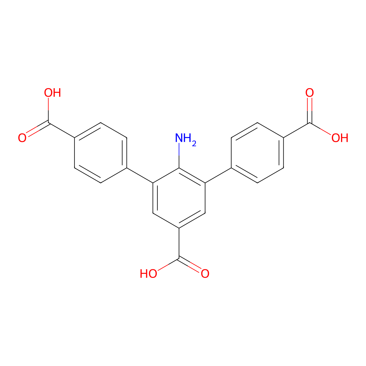 2'-Amino-[1,1':3',1''-terphenyl]-4,4'',5'-tricarboxylic acid molecular structure, CAS 1941226-90-9