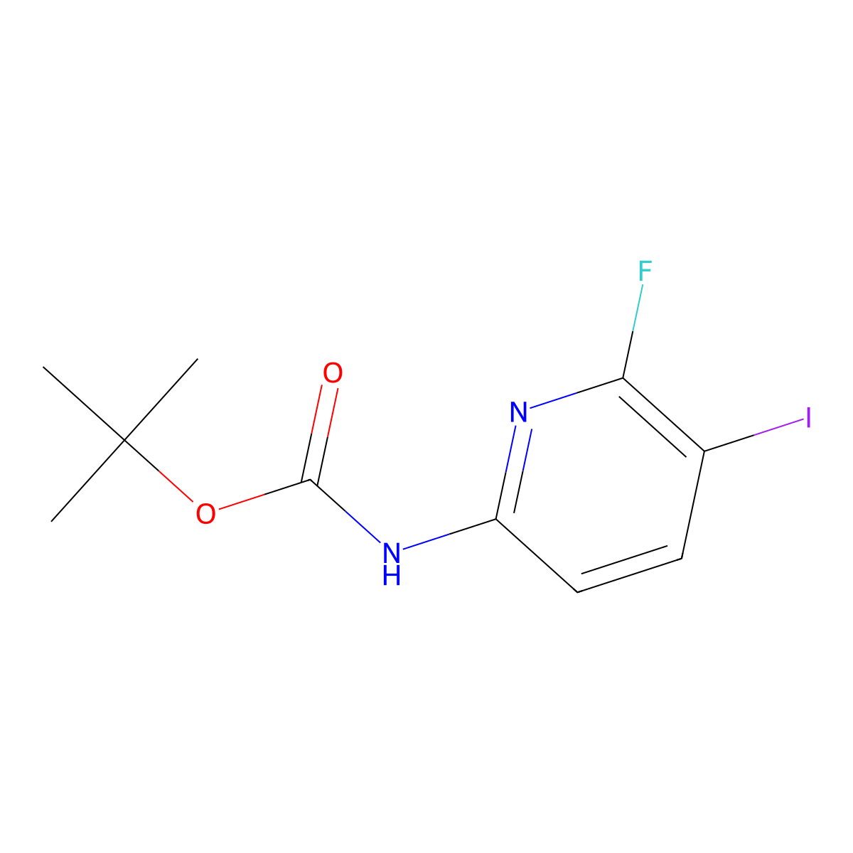 tert-Butyl (6-fluoro-5-iodopyridin-2-yl)carbamate molecular structure, CAS 1941243-04-4