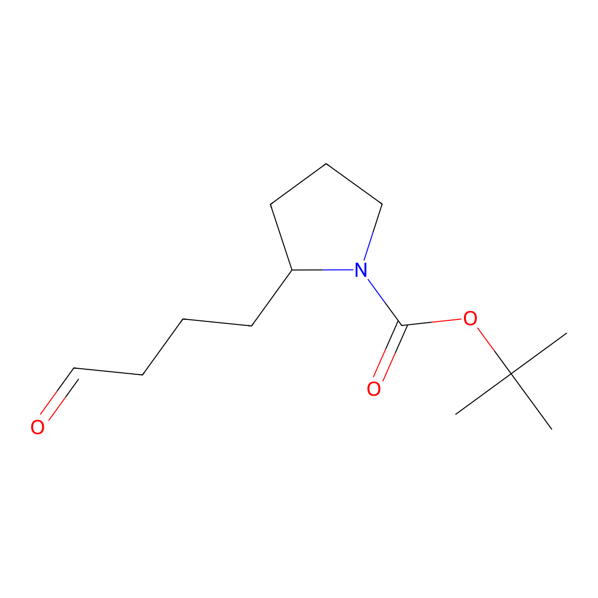 Tert-butyl 2-(4-oxobutyl)pyrrolidine-1-carboxylate molecular structure, CAS 194141-76-9