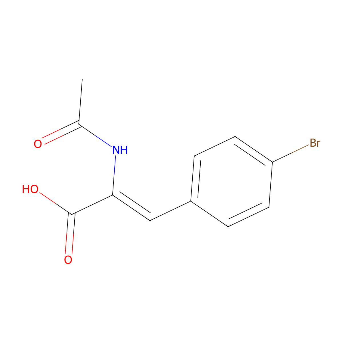 2-Acetamido-3-(4-bromophenyl)prop-2-enoic acid molecular structure, CAS 194149-50-3
