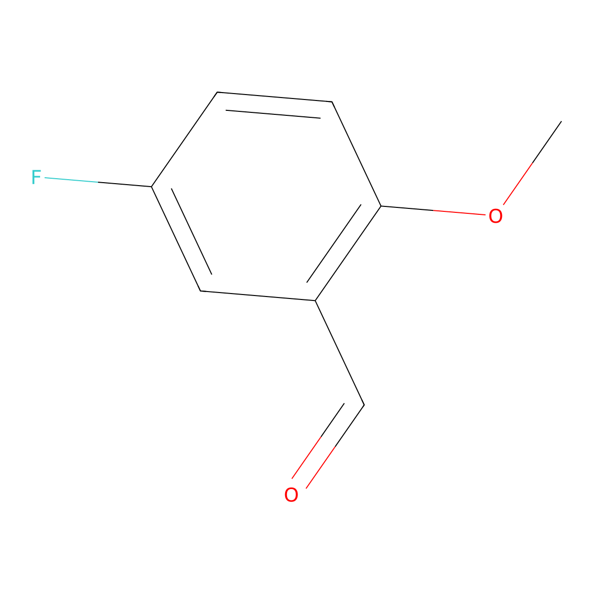 5-Fluoro-2-methoxybenzaldehyde molecular structure, CAS 19415-51-1