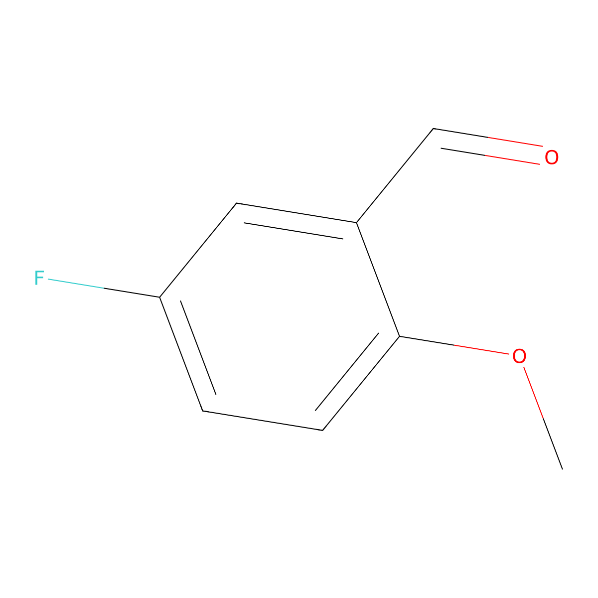 5-Fluoro-2-methoxybenzaldehyde molecular structure, CAS 19415-51-1