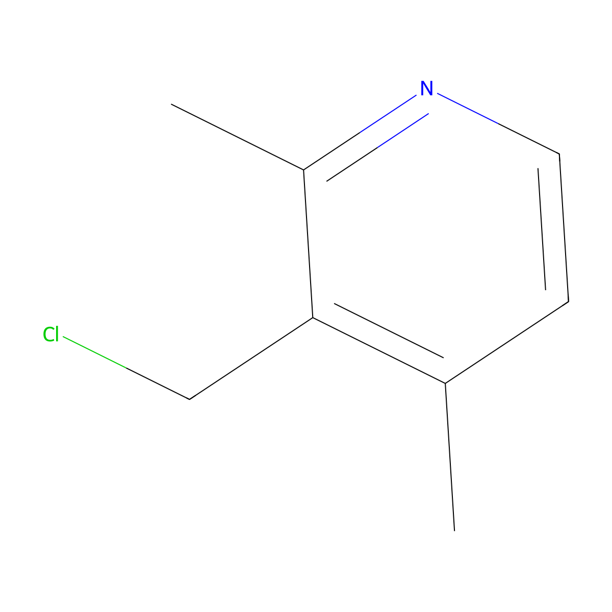 3-(Chloromethyl)-2,4-dimethylpyridine molecular structure, CAS 194151-97-8