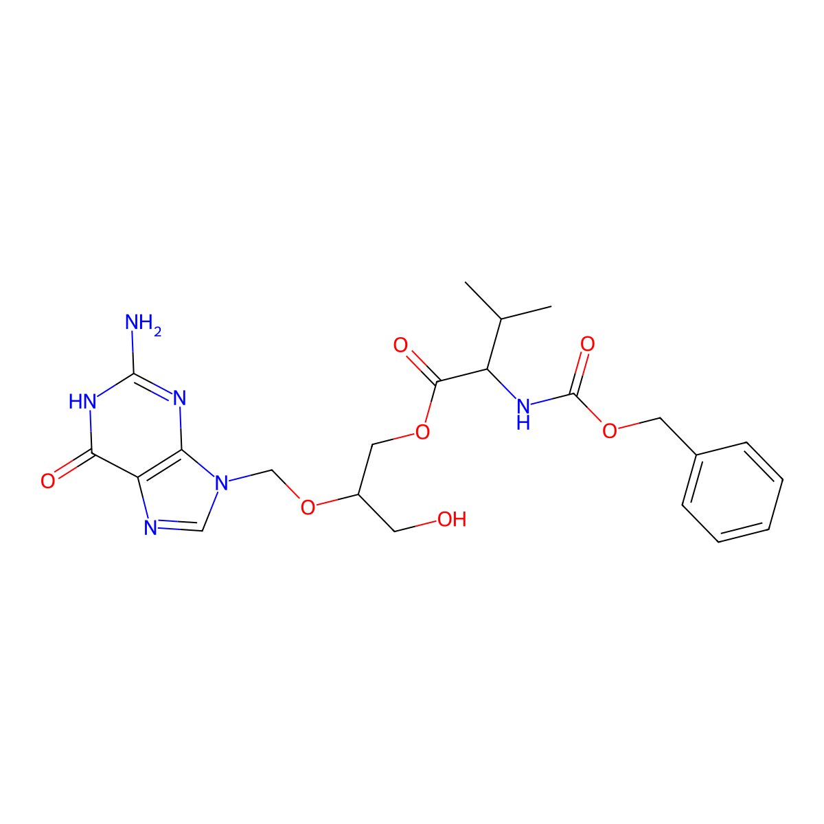 Cbz-Valine ganciclovir molecular structure, CAS 194154-40-0