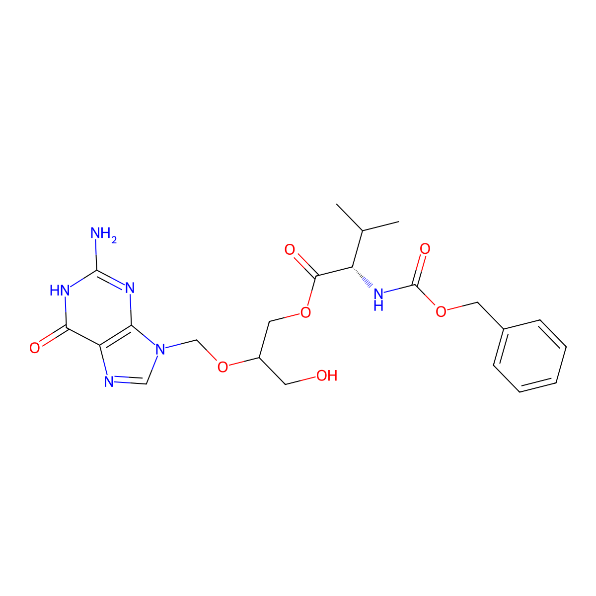 Cbz-Valine ganciclovir molecular structure, CAS 194154-40-0