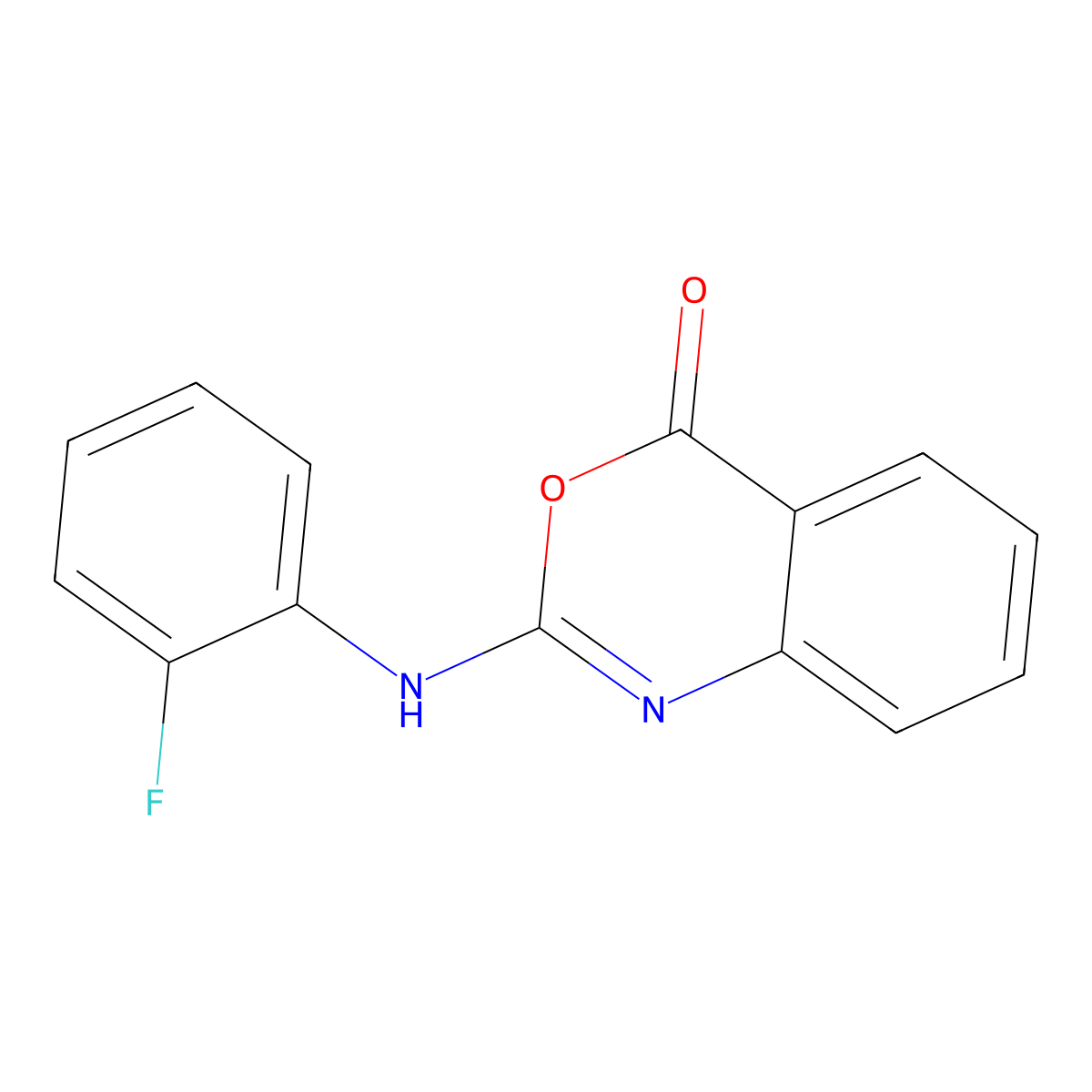 2-(2-fluoroanilino)-4H-3,1-benzoxazin-4-one molecular structure, CAS 194154-77-3