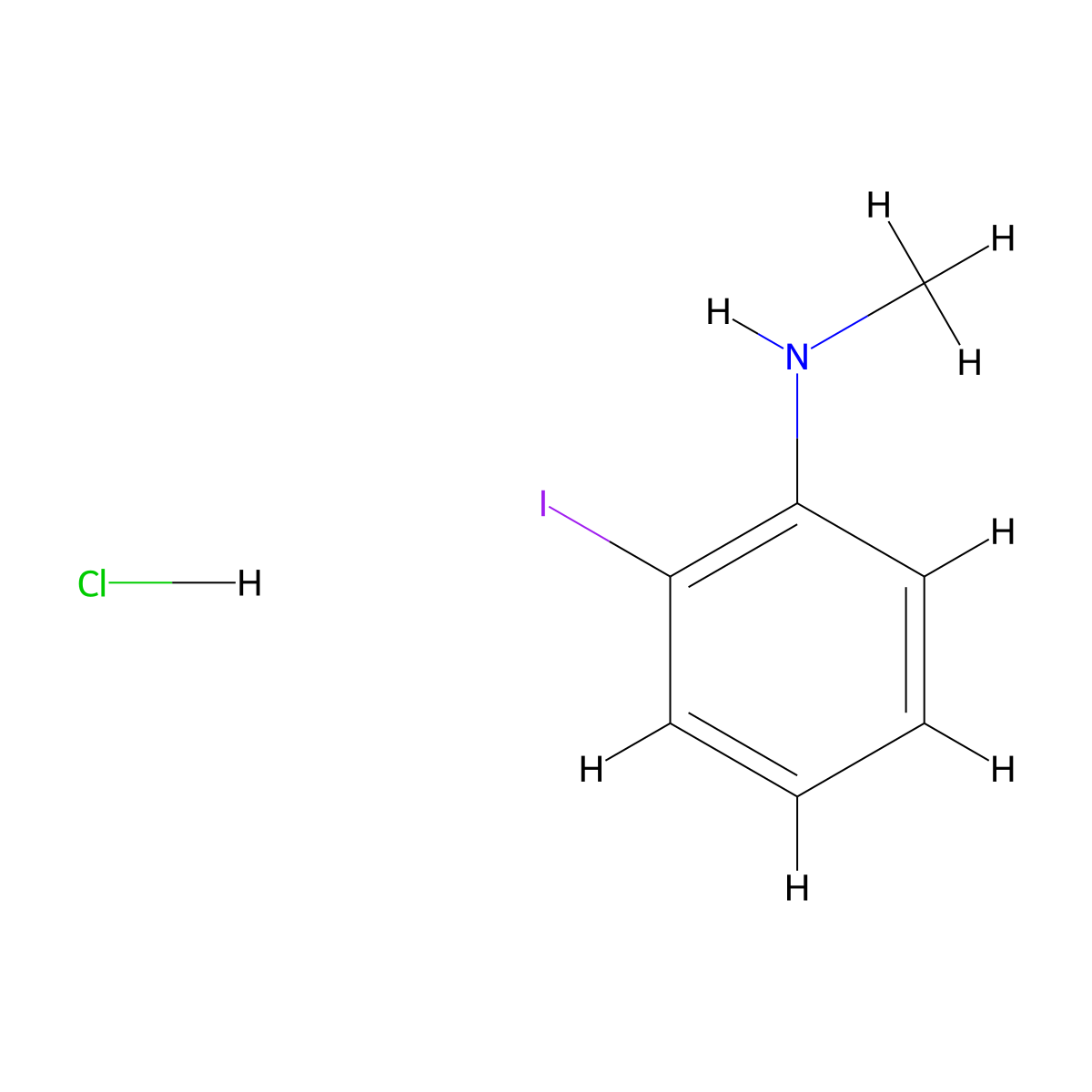 2-iodo-N-methylaniline hydrochloride molecular structure, CAS 194155-30-1
