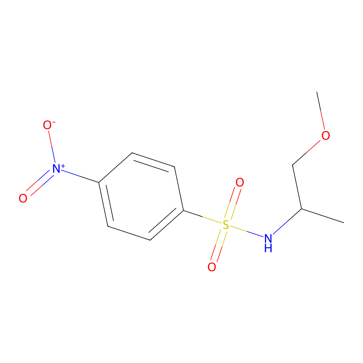 N-(1-methoxypropan-2-yl)-4-nitrobenzenesulfonamide molecular structure, CAS 194156-42-8