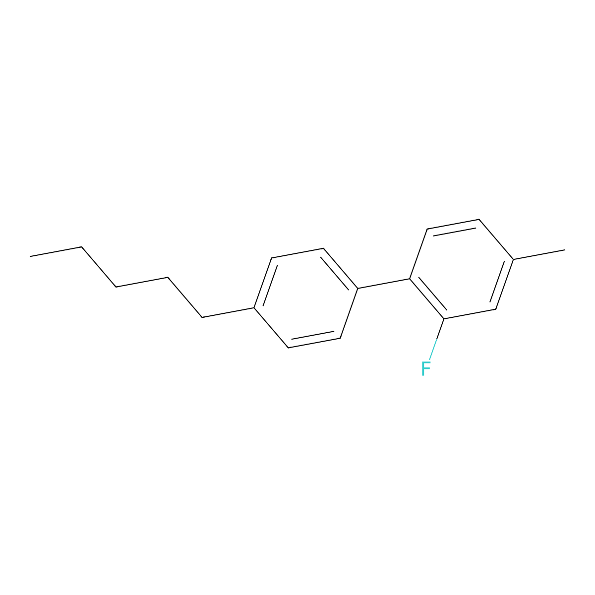 2-Fluoro-4-methyl-4'-pentyl-biphenyl molecular structure, CAS 194159-98-3