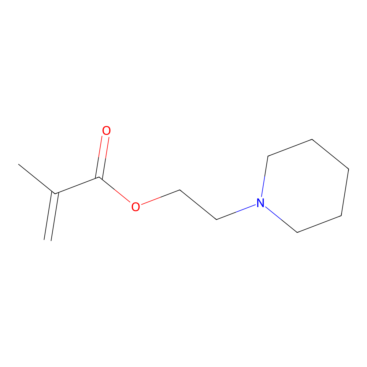 2-(1-Piperidinyl)ethyl 2-methyl-2-propenoate molecular structure, CAS 19416-48-9
