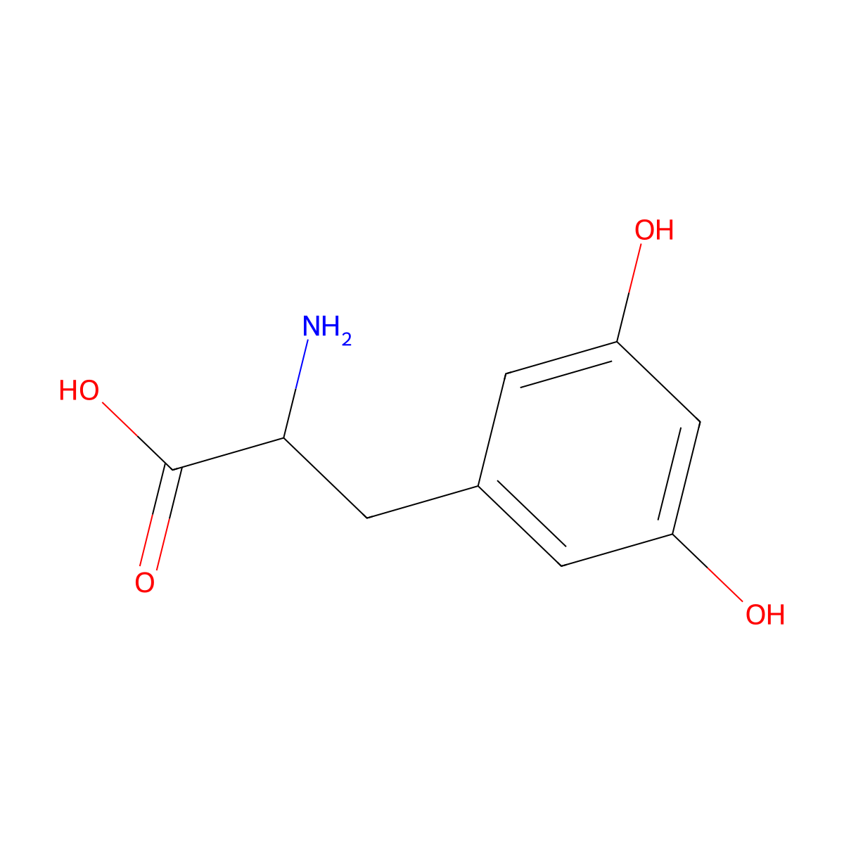 3,5-Dihydroxy-L-phenylalanine molecular structure, CAS 194160-48-0