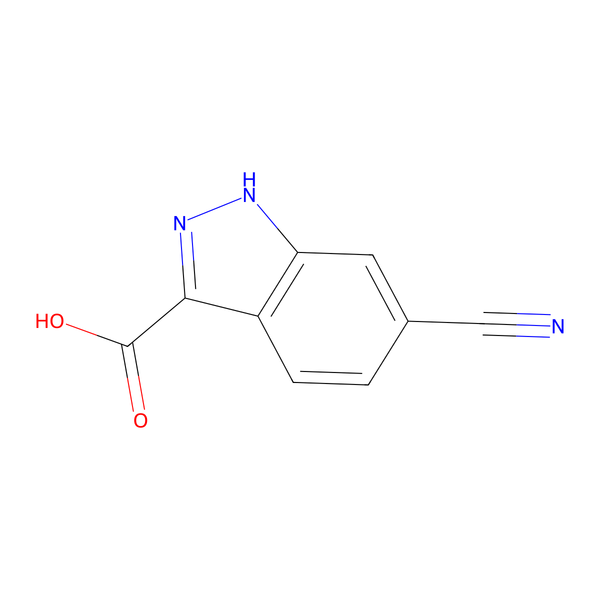 6-cyano-1H-indazole-3-carboxylic acid molecular structure, CAS 194163-31-0