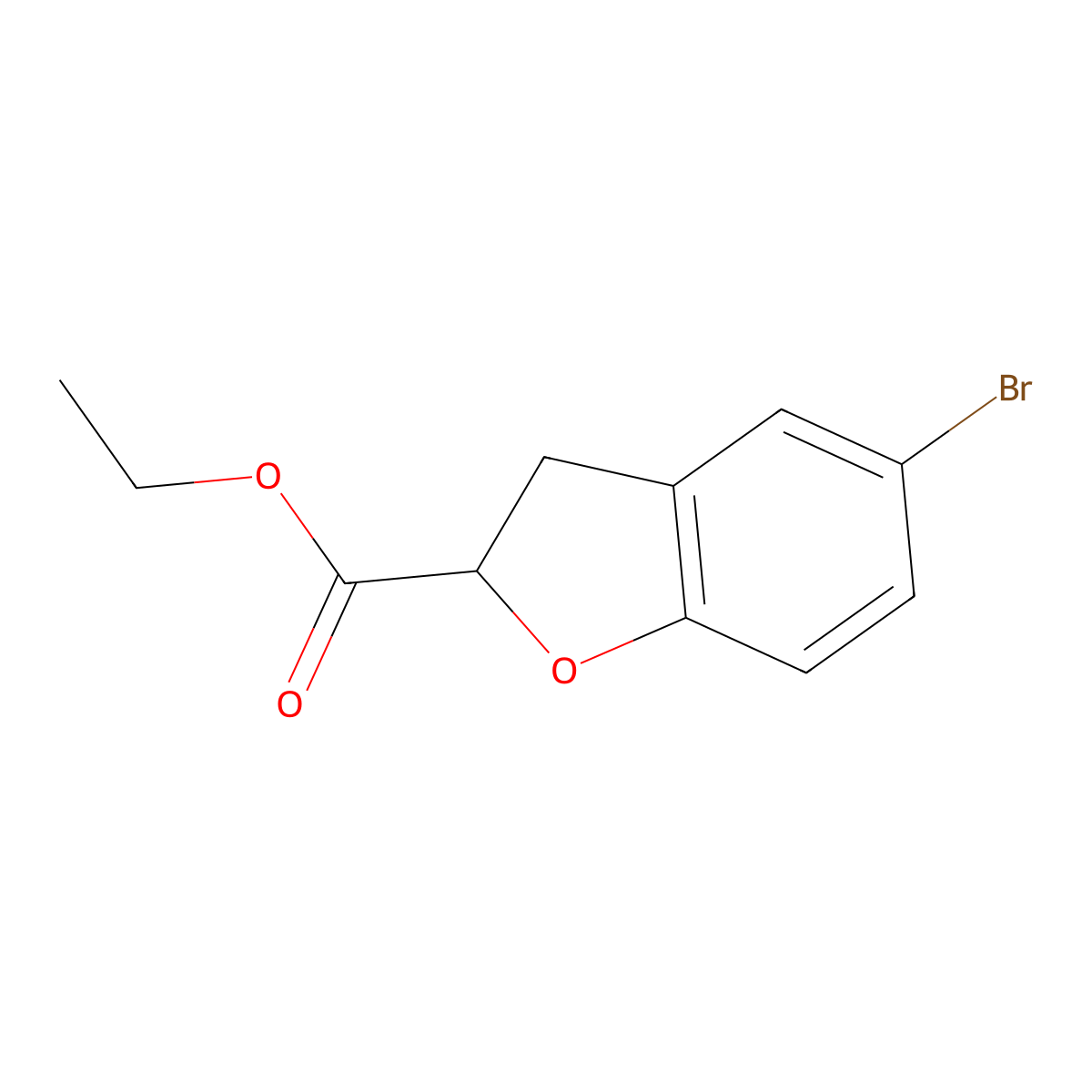 Ethyl 5-bromo-2,3-dihydro-1-benzofuran-2-carboxylate molecular structure, CAS 194163-36-5