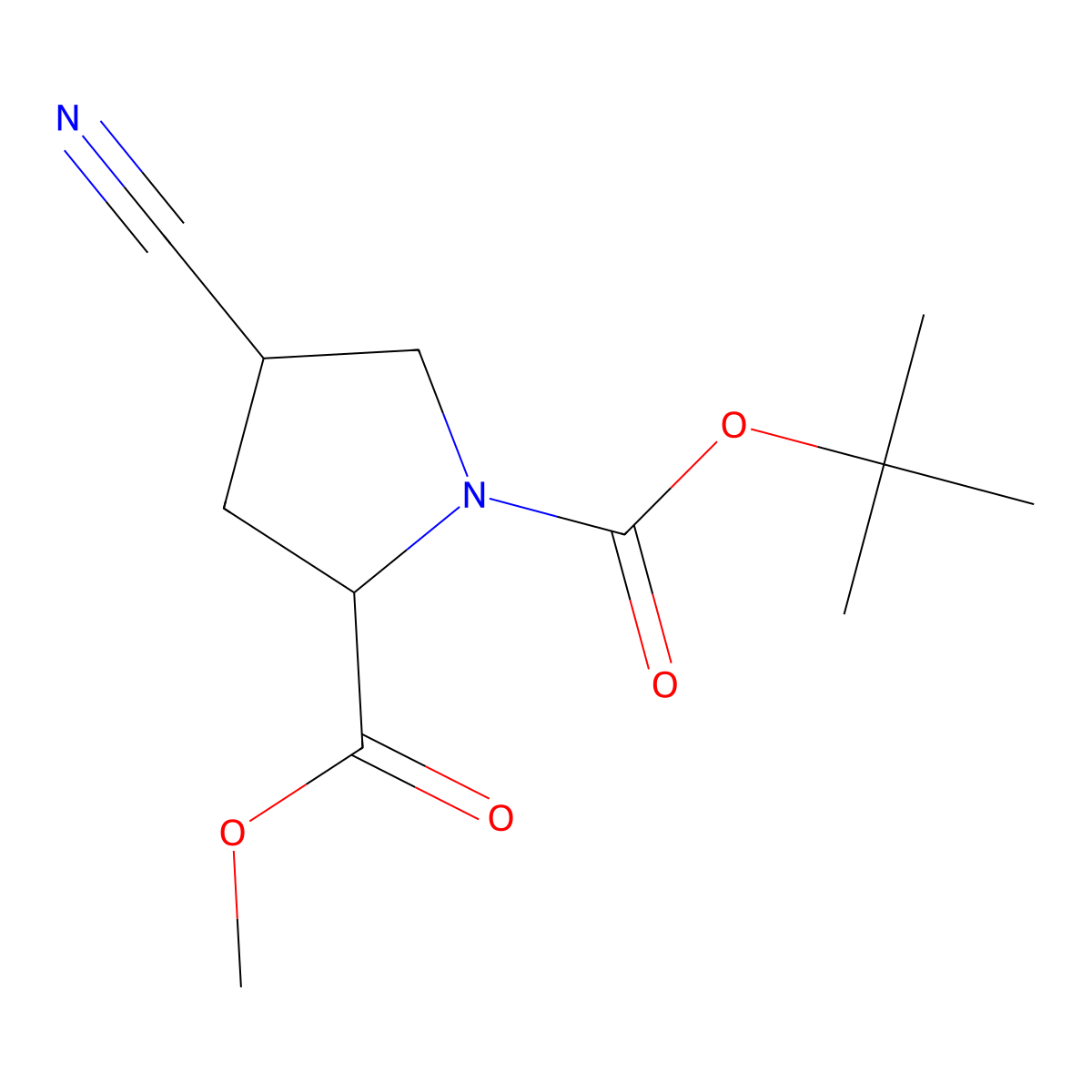 1-tert-Butyl 2-methyl (2S,4R)-4-cyanopyrrolidine-1,2-dicarboxylate molecular structure, CAS 194163-91-2