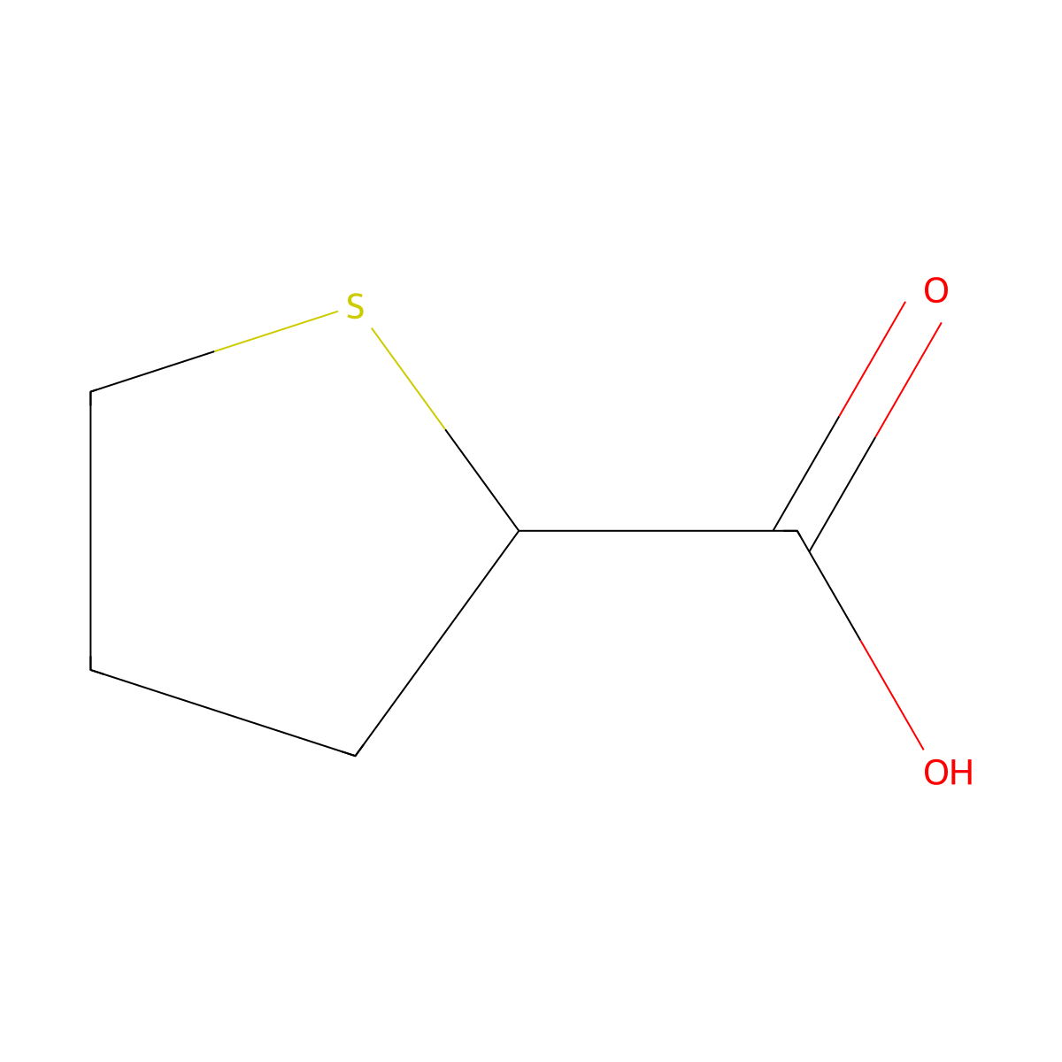 Tetrahydrothiophene-2-carboxylic acid molecular structure, CAS 19418-11-2