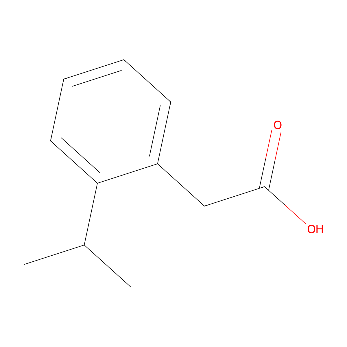 2-(1-Methylethyl)benzeneacetic acid molecular structure, CAS 19418-96-3