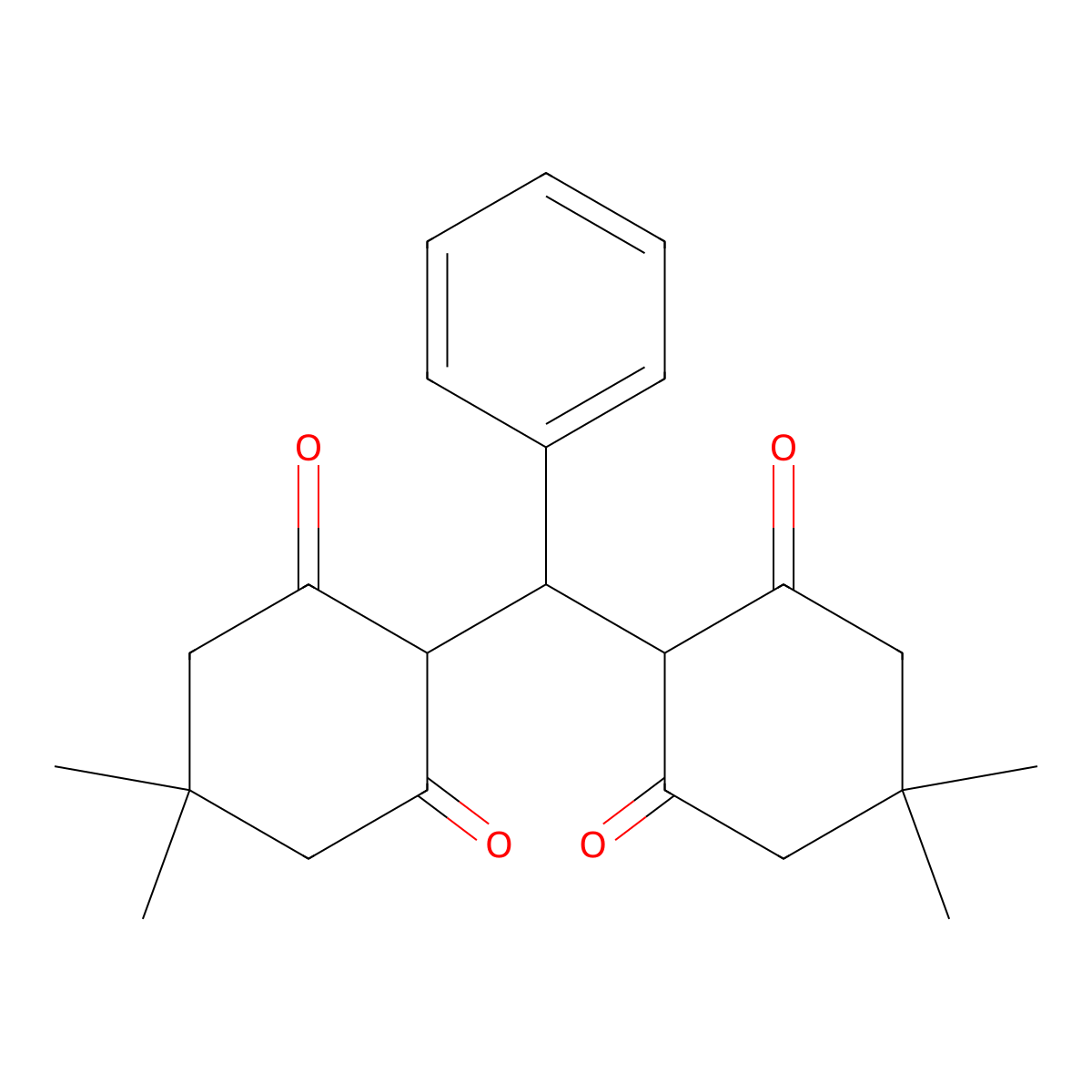 2,2'-(Phenylmethylene)bis(5,5-dimethylcyclohexane-1,3-dione) molecular structure, CAS 19419-23-9