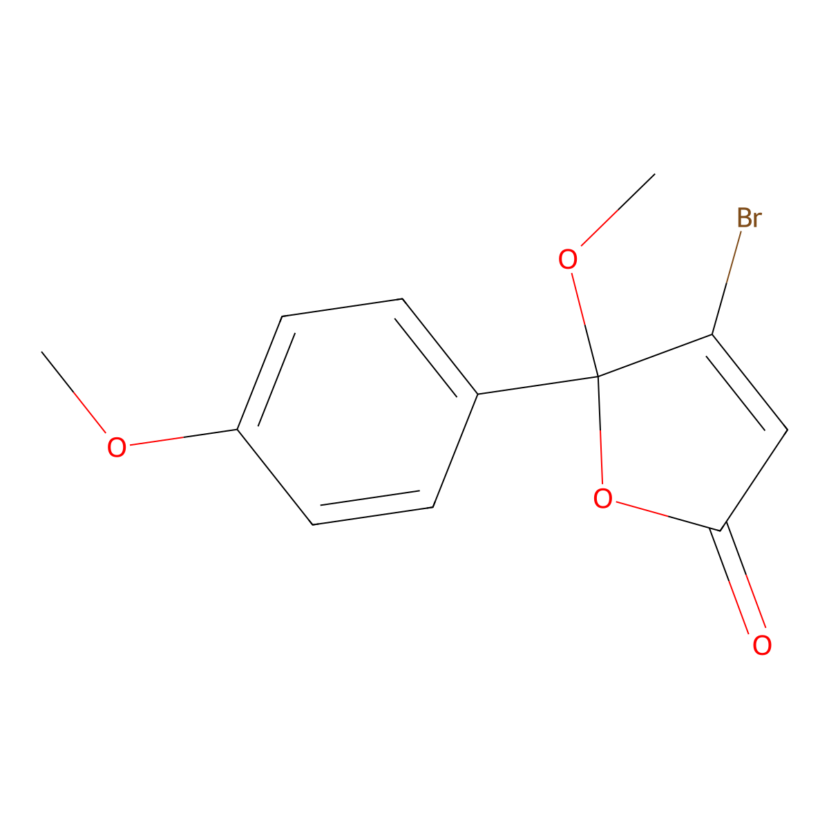 4-Bromo-5-methoxy-5-(4-methoxyphenyl)furan-2(5H)-one molecular structure, CAS 19419-31-9