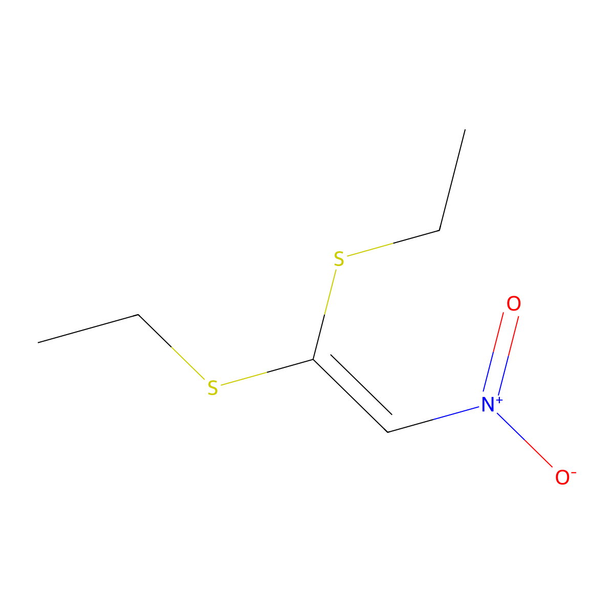 1,1-Bis(ethylthio)-2-nitroethylene molecular structure, CAS 19419-96-6