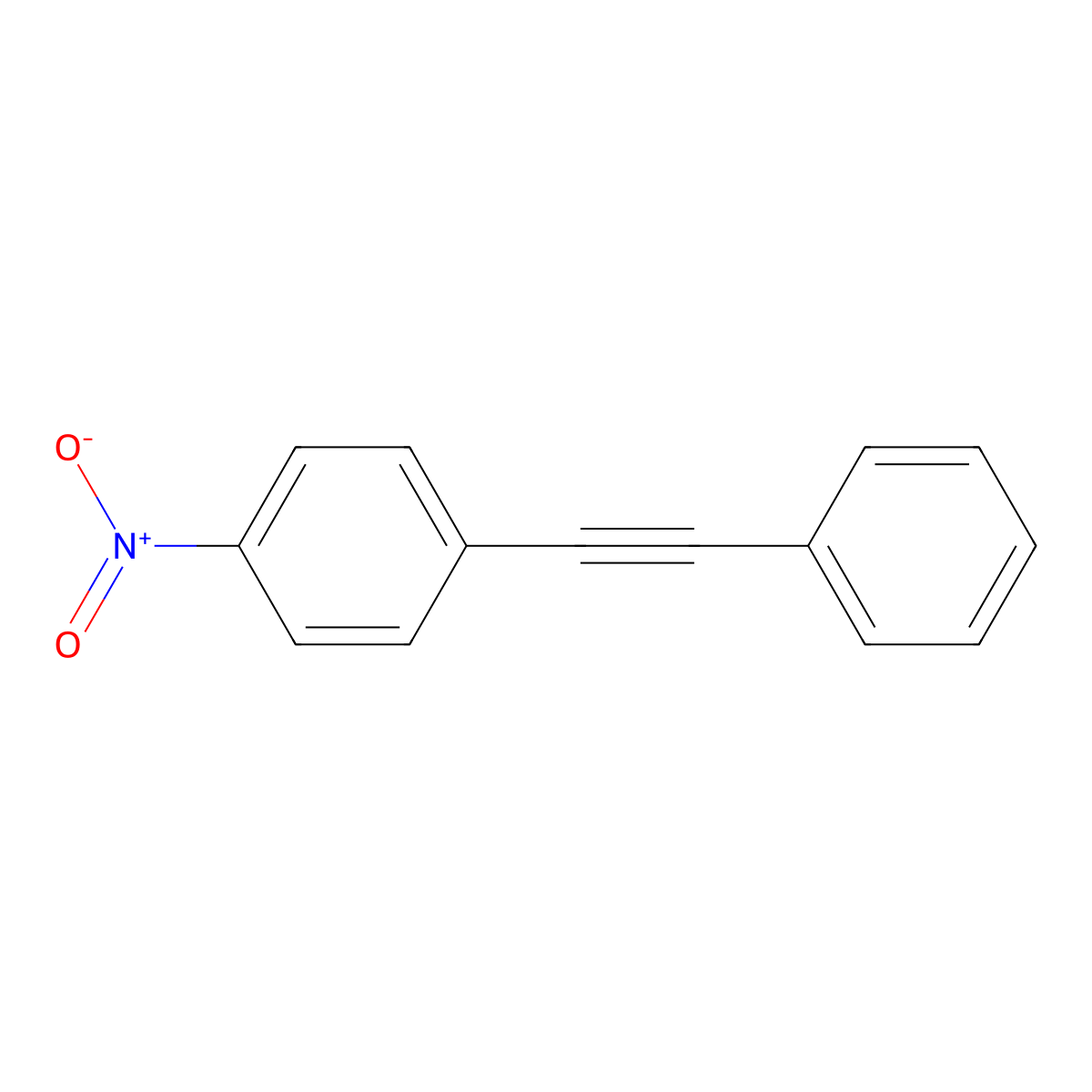 1-Nitro-4-phenylethynyl-benzene molecular structure, CAS 1942-30-9