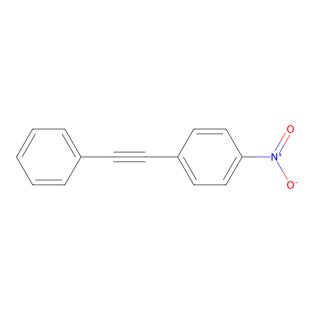 1-Nitro-4-phenylethynyl-benzene molecular structure, CAS 1942-30-9